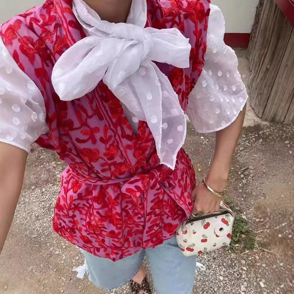 Kvinnors Kimono Väst Blommönster Lätt Material 4