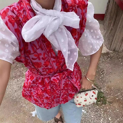 Kvinnors Kimono Väst Blommönster Lätt Material 4