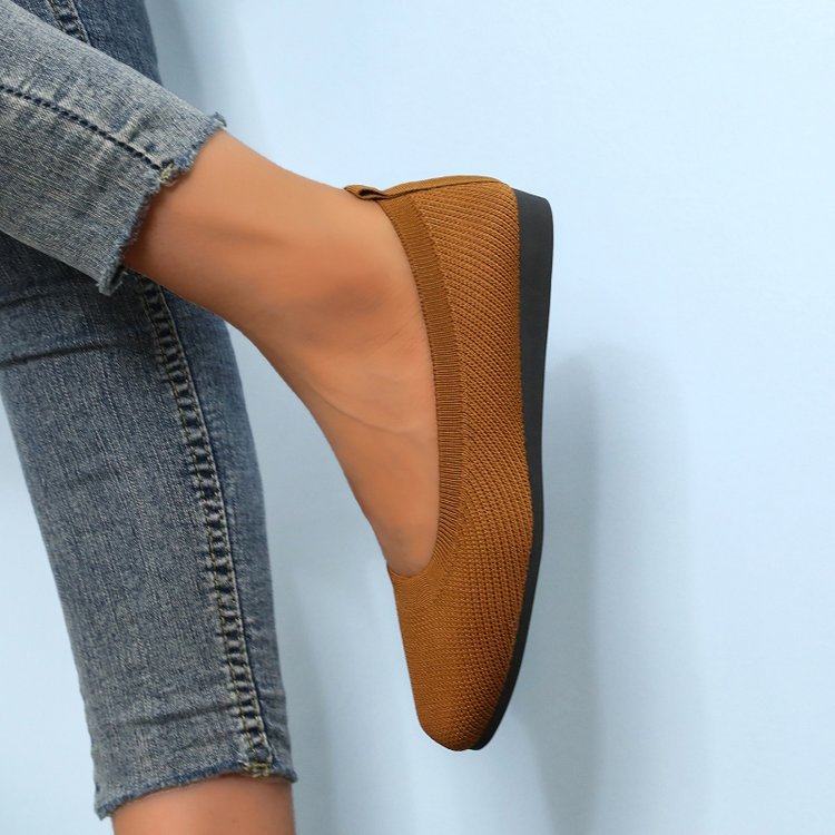 Kvinnors Ballerinas Slip-On Vävt Material med Halkfri Sula 3