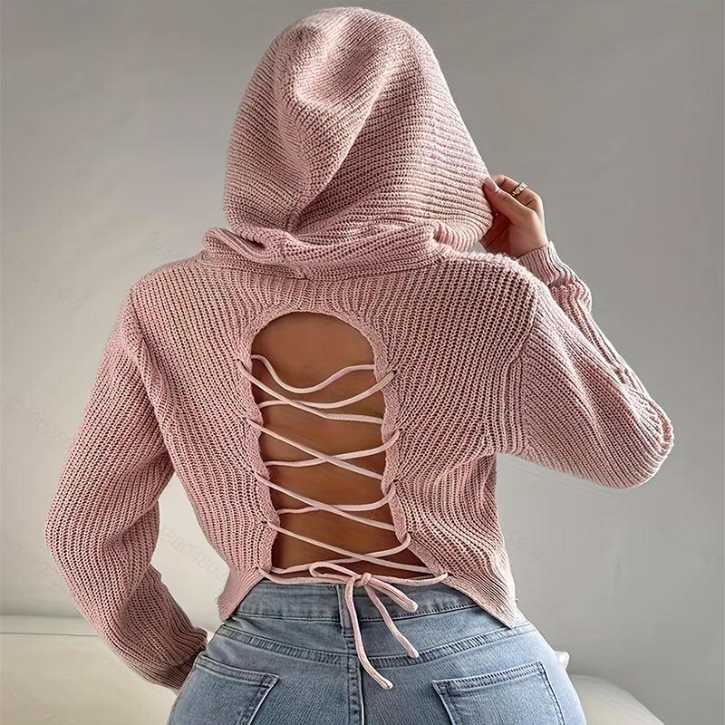 Dam Tröja Långärmad V-ringning Polyester Tight-fitting-2