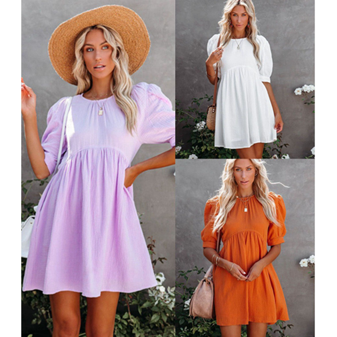 Kvinnors Midi Klänning A-linjeformad Polyester-2