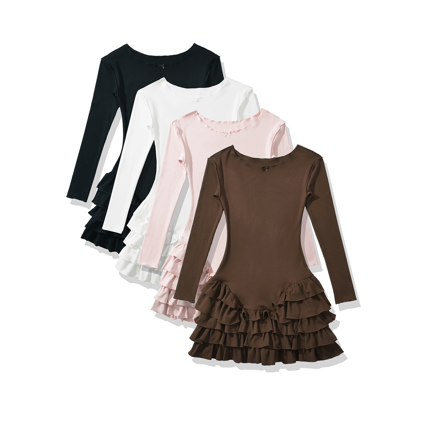 Kvinnors Wrap Klänning Rüsch Detaljer Mjukt Tyg-2