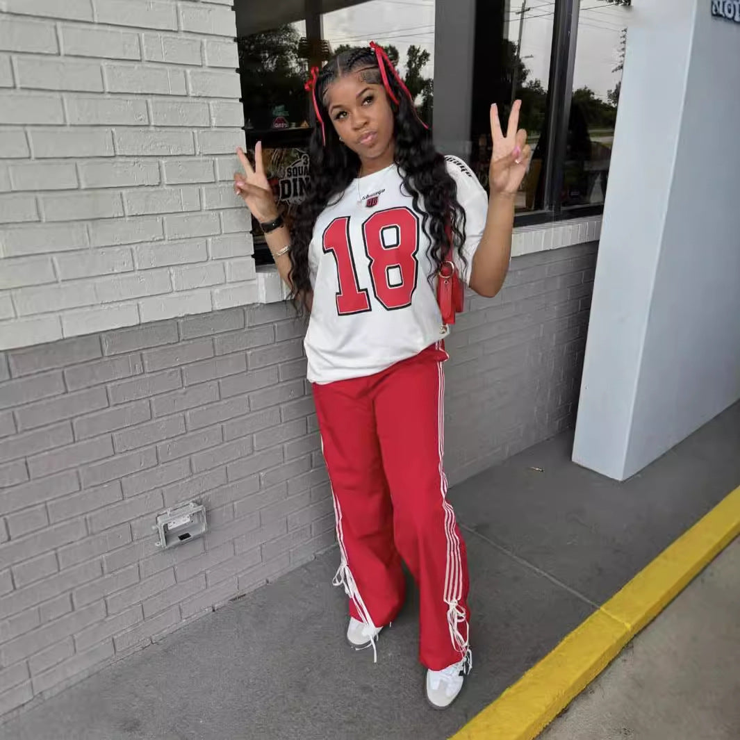 Fritidsbyxor Dam Randig Spandex Lång Byxa-2