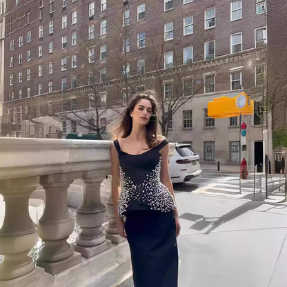 Långklänning Dam Blommig Ryggfri Polyester för Fest och Bröllop-5