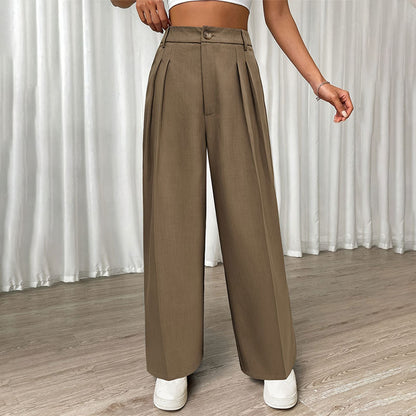 Kvinnor Bredbyxor Rynkad Polyester Elegant 2