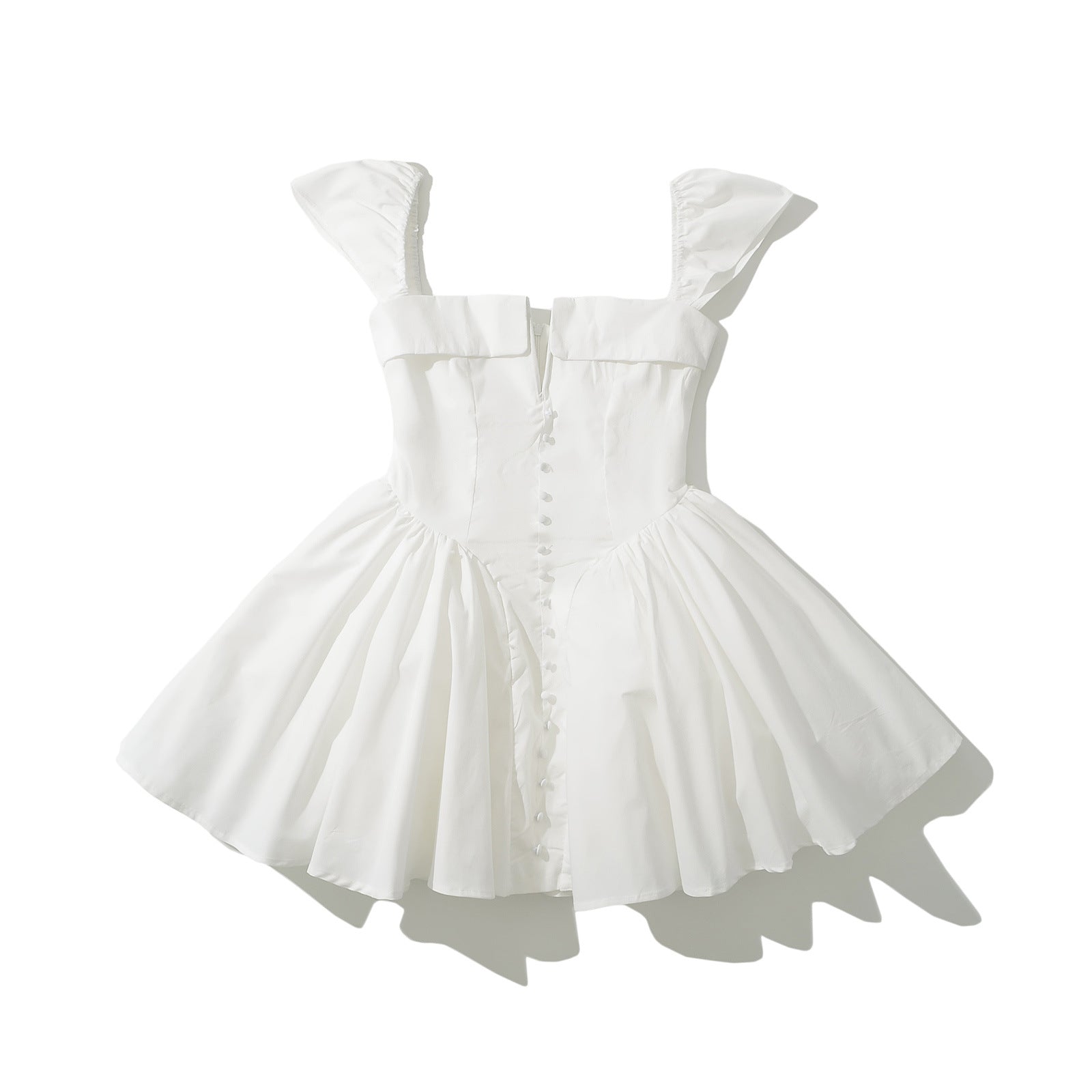 Kvinnors Miniklänning med Puffärmar och Svängande Kjol i Andningsbart Material – Perfekt för Festliga Tillfällen 5