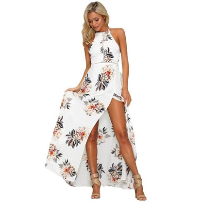 Långklänning Chiffon A-linjeformad för Dam – Ärmös Festklänning med Slits för Bröllop och Sommarfester 6