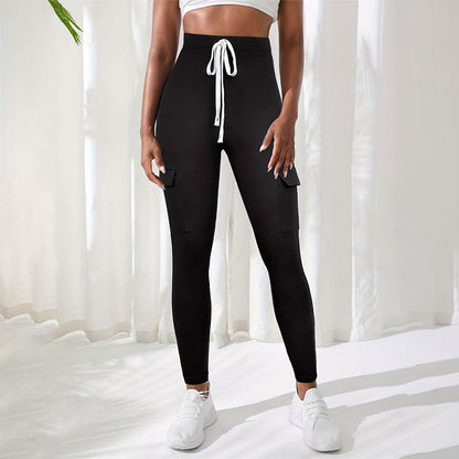 Kvinnors Sport Leggings med Sidofickor och Reflekterande Ränder – Andningsbart Tyg för Komfort och Säkerhet 5