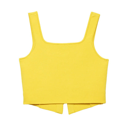 Dam Ärmlös Top med Beskuren Design Mjukt Stretchigt Material 2