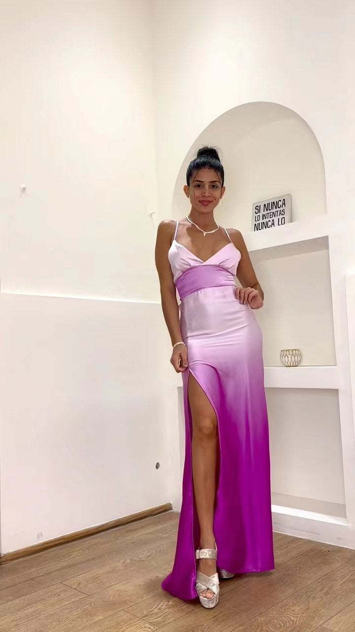 Variant image for Kvinna Lång Klänning Spaghetti Band Krossad Spets Polyester-1