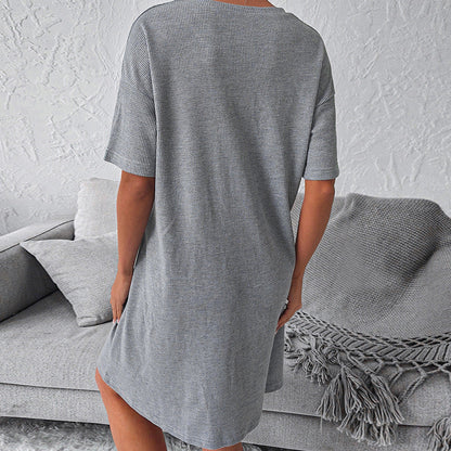 Dam Nattklänning V-hals Midi Mjuk Tyg-3