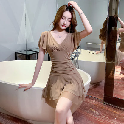 Variant image for Fina Dam Klänningar V-Neck Kort Ärmar Slim Fit Polyester-21