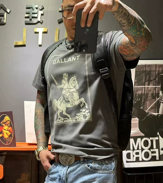 Herr T-shirt Kvalitets Ice Silk Bomull Rund Hals Kort Ärmar 1