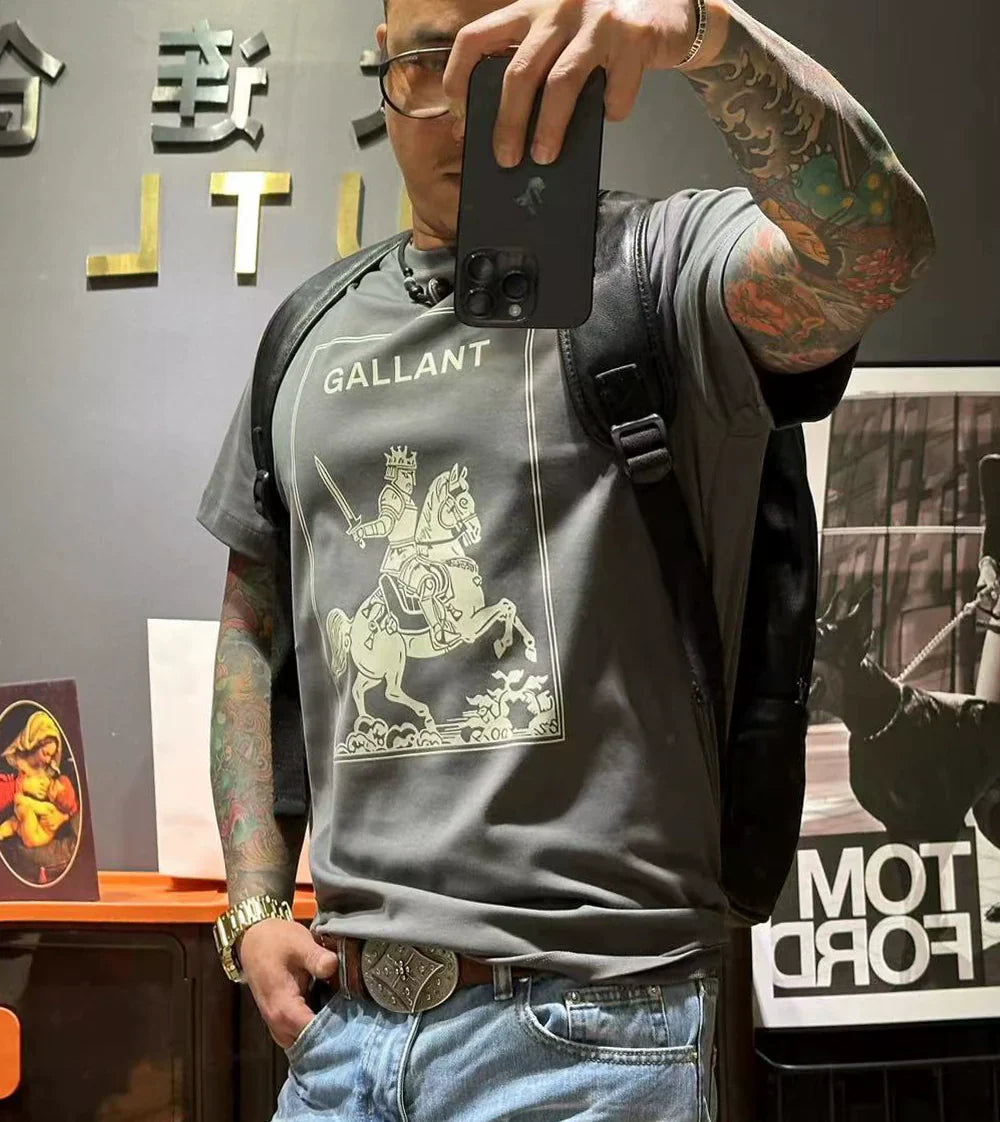 Herr T-shirt Kvalitets Ice Silk Bomull Rund Hals Kort Ärmar 3