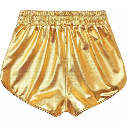 Damer Sportshorts Glänsande Polyester med Fickor 4