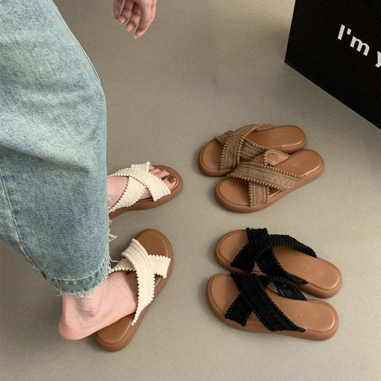 Dam Sandaler Tåavskiljare Trendig Design Hållbara Material-3