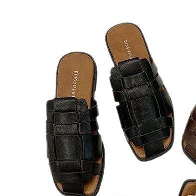 Dam Sandaler Flätad Design Gummi Öppna Mulor 6