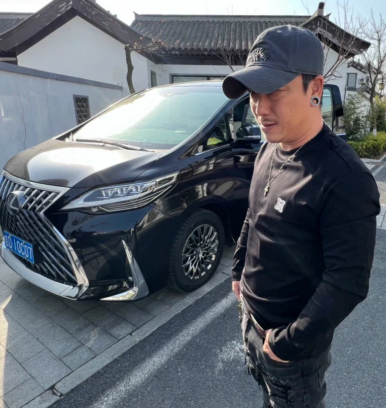 Dam Topp Långärmad Rundhals 100% Bomull Med Tryckt Mönster-3