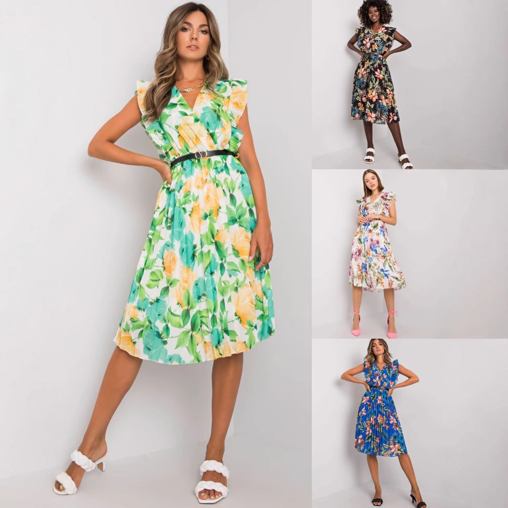 Dam Midiklänning A-linje Puffärmar Polyester för Bröllop och Fest-2