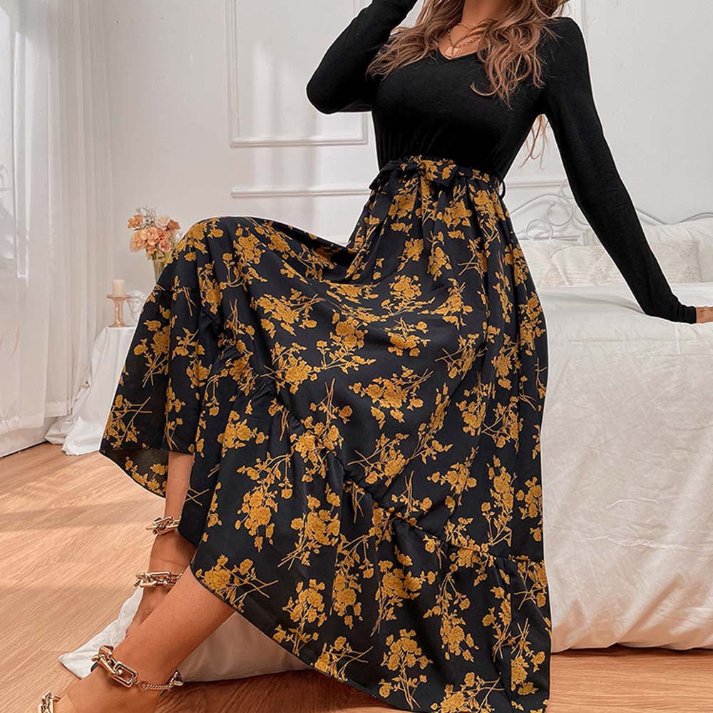 Dam Midi Kjol Oregelbunden Design Polyester-5