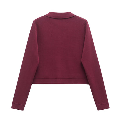 Matchande Set Dam Cardigan och Midirock i Polyester-3