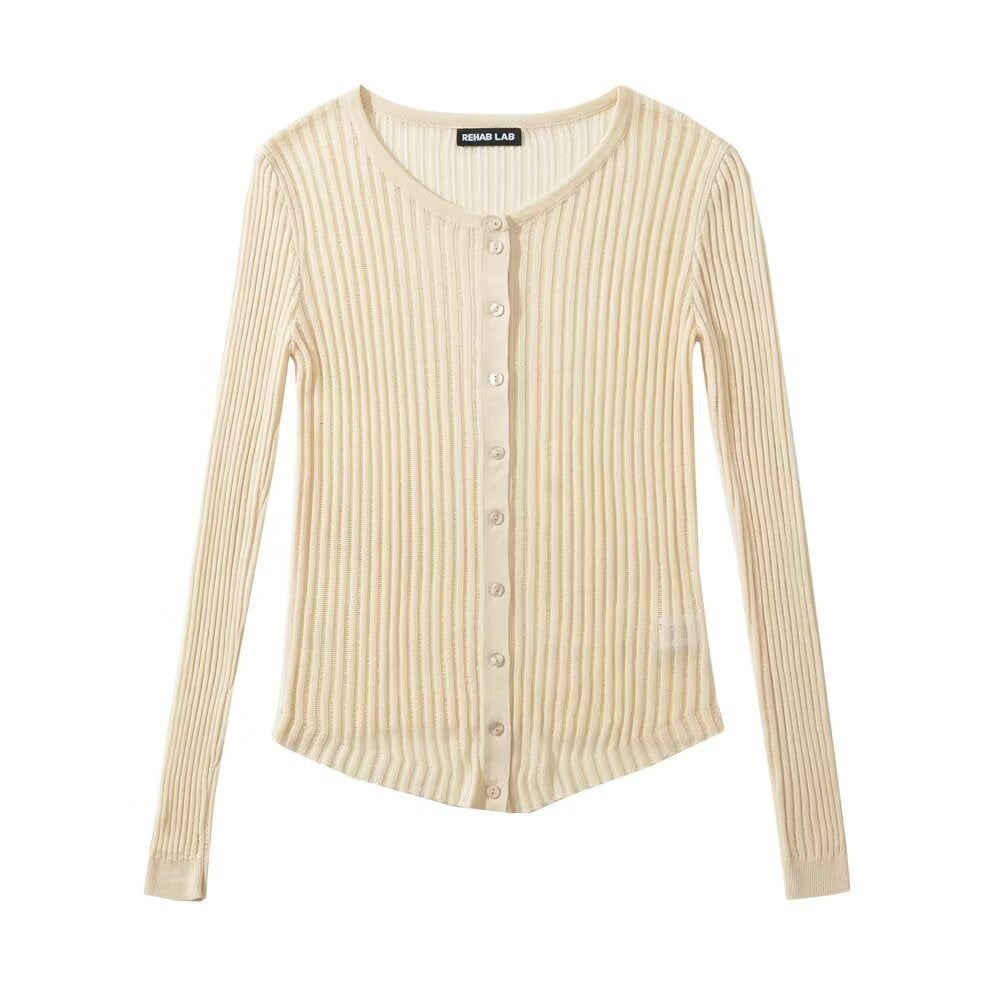 Dam Cardigan Slim Fit Lätt Andningsbart Material-5