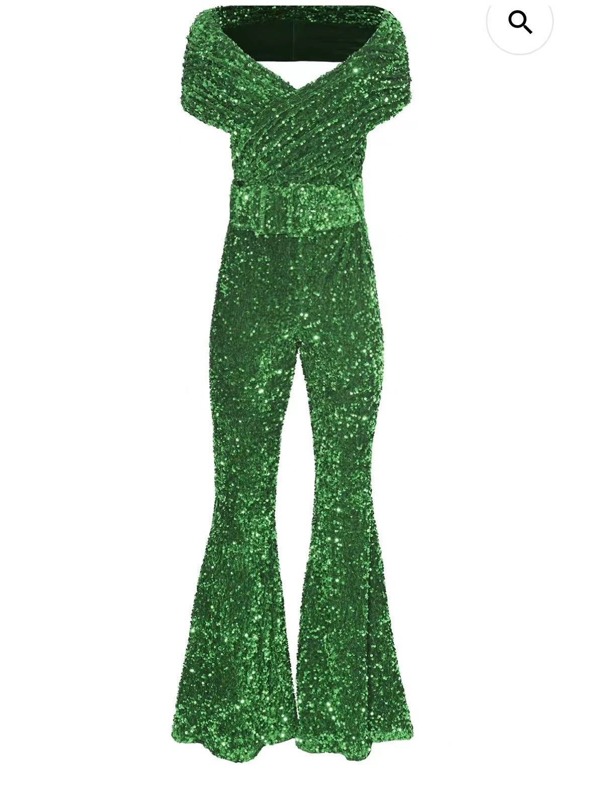 Dam Jumpsuit i Grön Cordura med Lätt Utställda Byxor – Elegant och Hållbar Design för Vardags och Fest 4