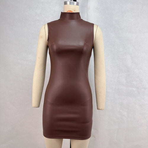 Dam Minirock Slim Fit PU Polyester-1