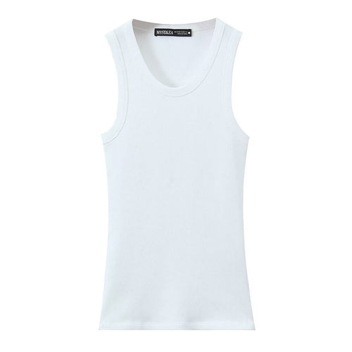 Dam T-Shirt Ärmlös Rundhals 100% Bomull-1