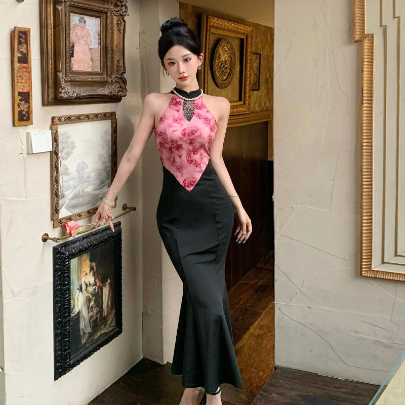 Kvinna Cheongsam Klänning Sjöjungfru Stil Polyester-2