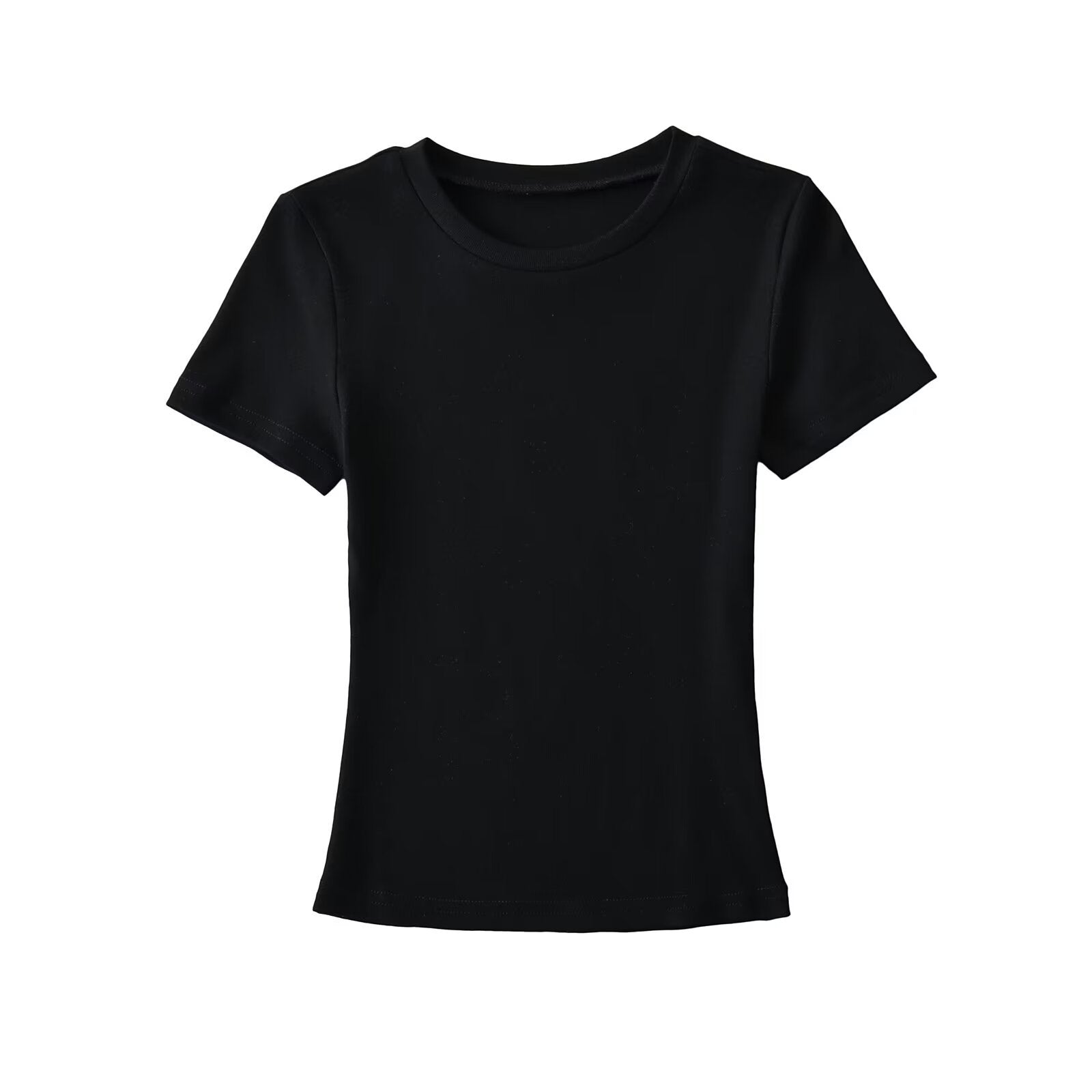 Dam T-Shirt Avslappnad Snitt Andningsbar Bomull-4