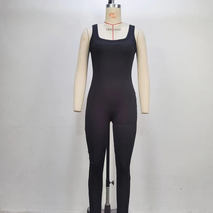 Variant image for Dam Jumpsuit Fyrkantig Halshals Slim Fit Polyester-1