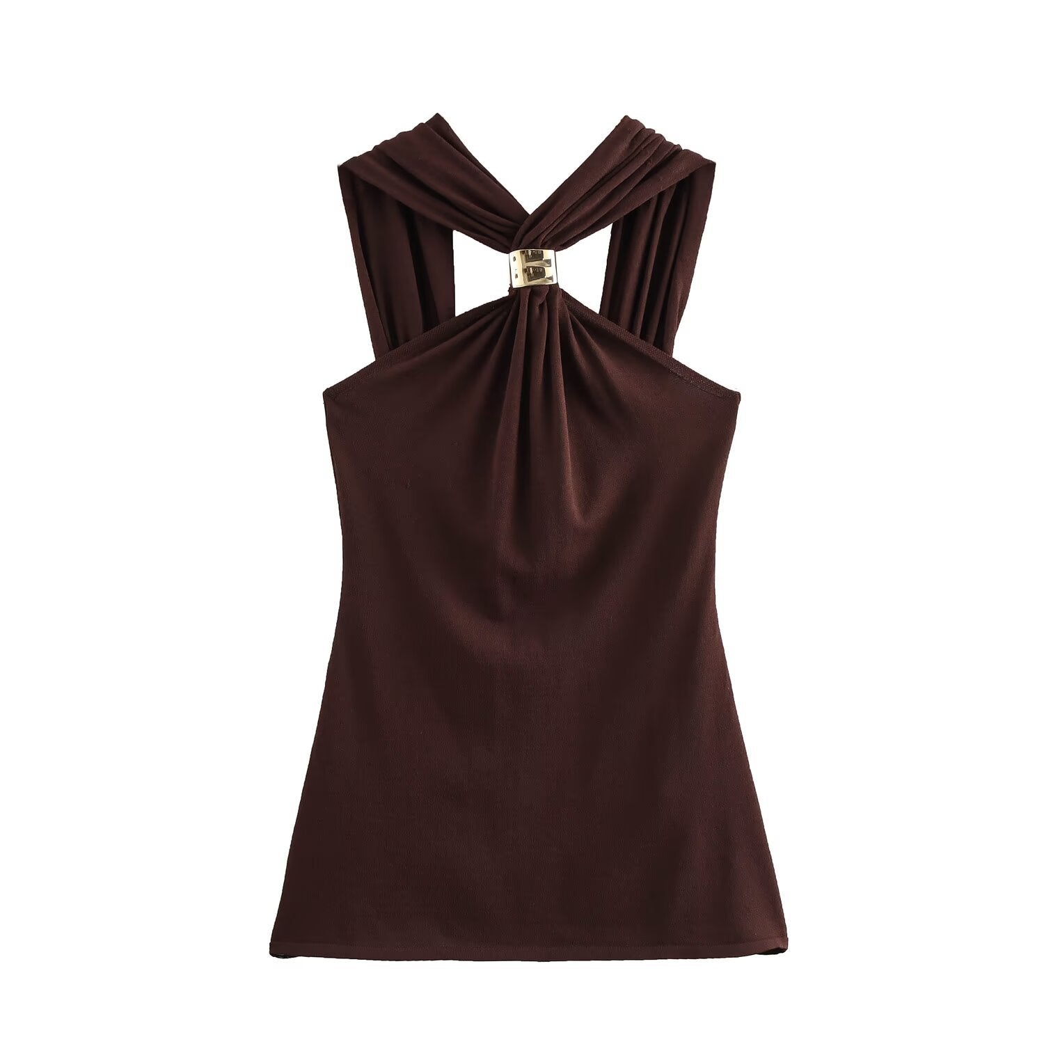 Variant image for Kvinnors Festtop med Gulddekoration i Elastisk Polyester-1