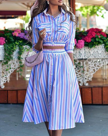 Dam Klänning Överdimensionerad med Ståkrage Polyester-5