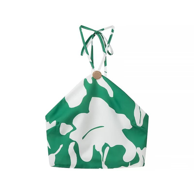 Kvinnor Tvådelad Uppsättning Blommig Topp och Kjol Andningsbart Tyg 3