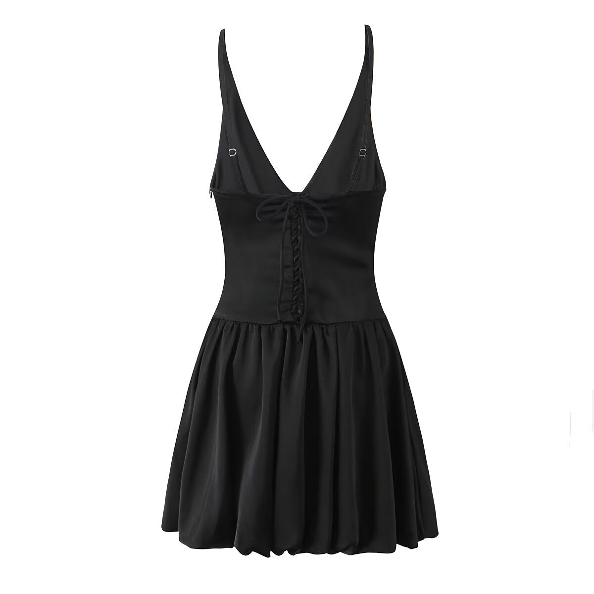 Korta Klänningar Dam A-Line V-ringning Polyester Minikjol-5