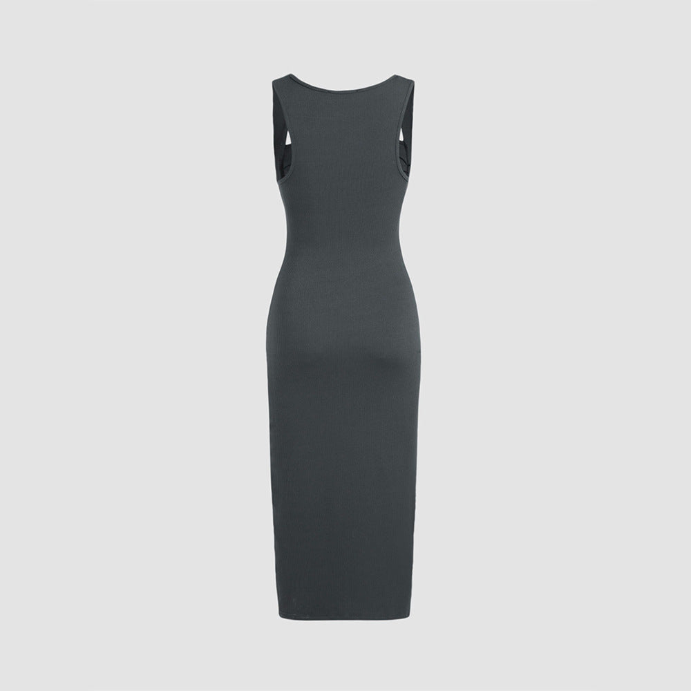 Dam Klänning Bodycon Maxi Patchwork med Rockad Midja-5