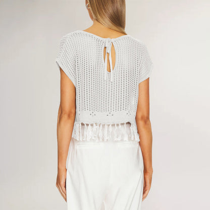 Dam T-Shirt Rund Hals Trekvartsärmar Viskosfiber-6