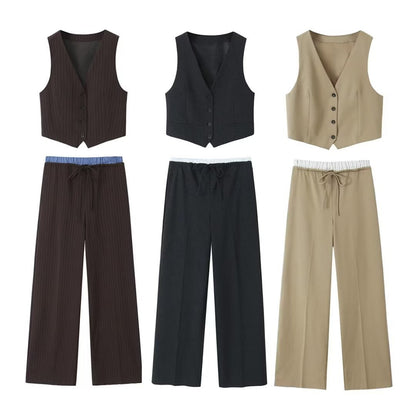 Herr Slim-Fit Byxor med Knappar och Patchwork i 100% Bomull-6