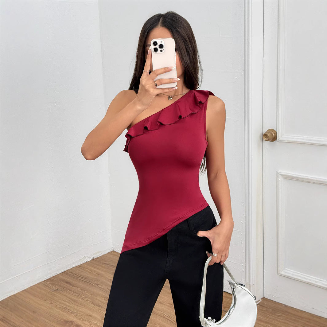 Dam Cami Topp Axel-fri Lätt Stretchig Polyester-4