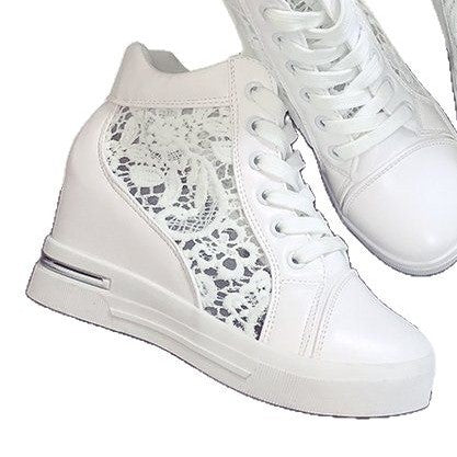 Kvinnliga Kilsneakers Metallisk Finish Syntetisk Textil-6