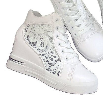 Kvinnliga Kilsneakers Metallisk Finish Syntetisk Textil-6