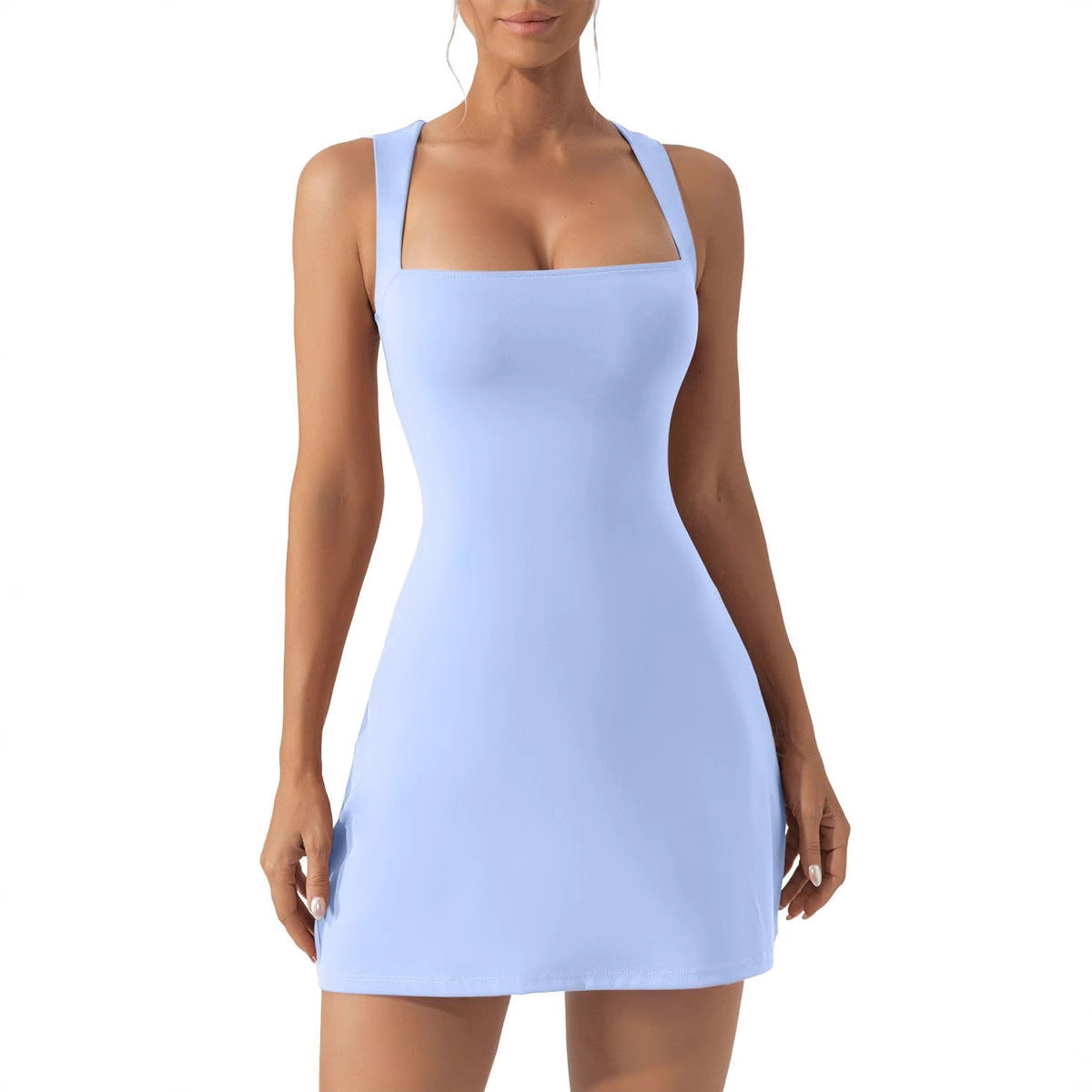 A-Line Klänning för Kvinna Off-Shoulder Design i Mjölk Silke – Ärmlös Kort Klänning för Sommarfester 2