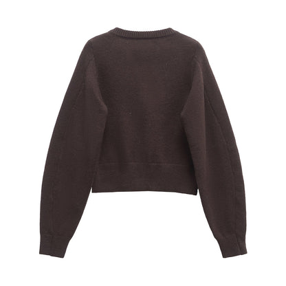 Dam Lång Kofta Cardigan Mjuk Polyester med Rundhals och Knappdetaljer-2