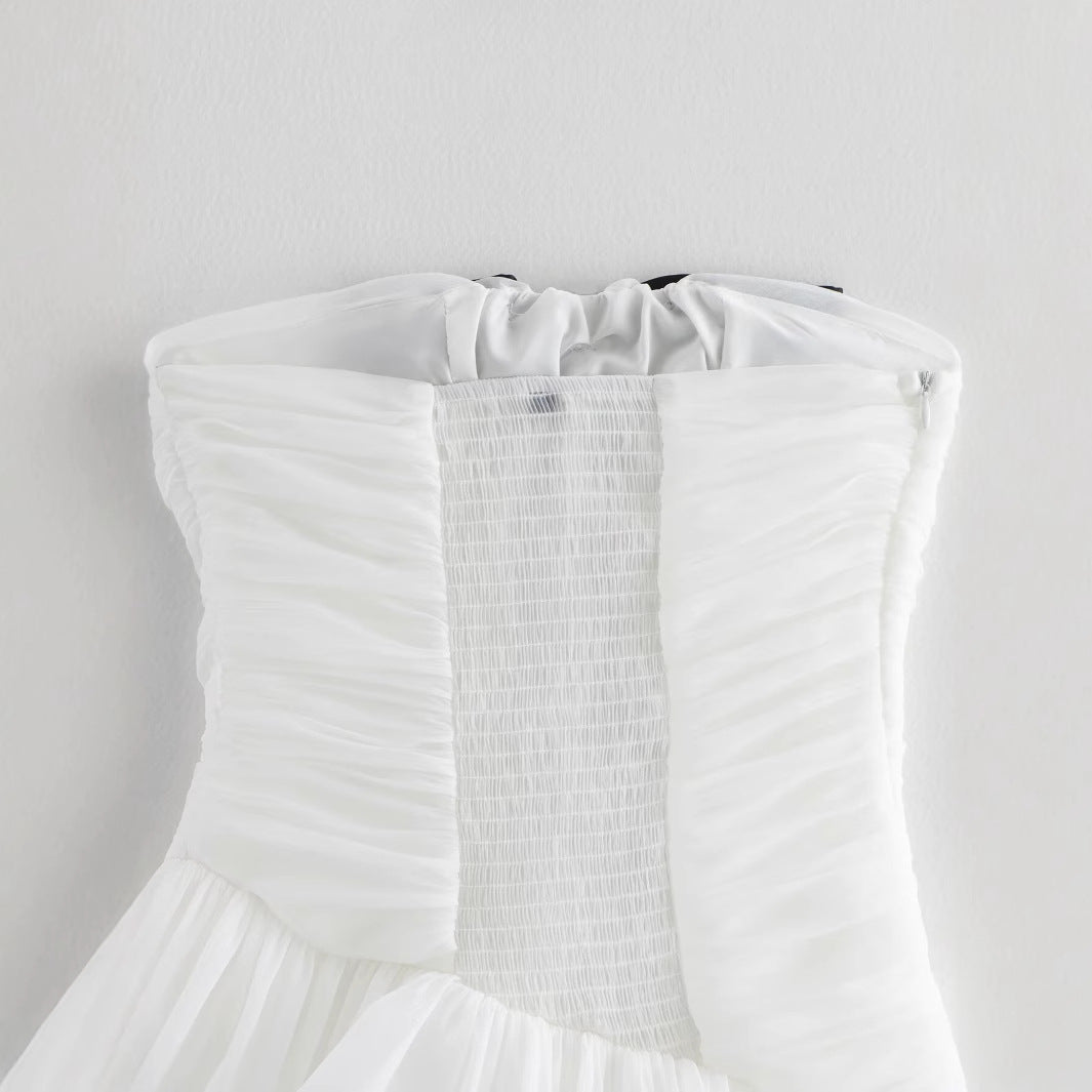 Kvinnors A-Line Klänning med Fransdekoration Högkvalitativt Tyg-5