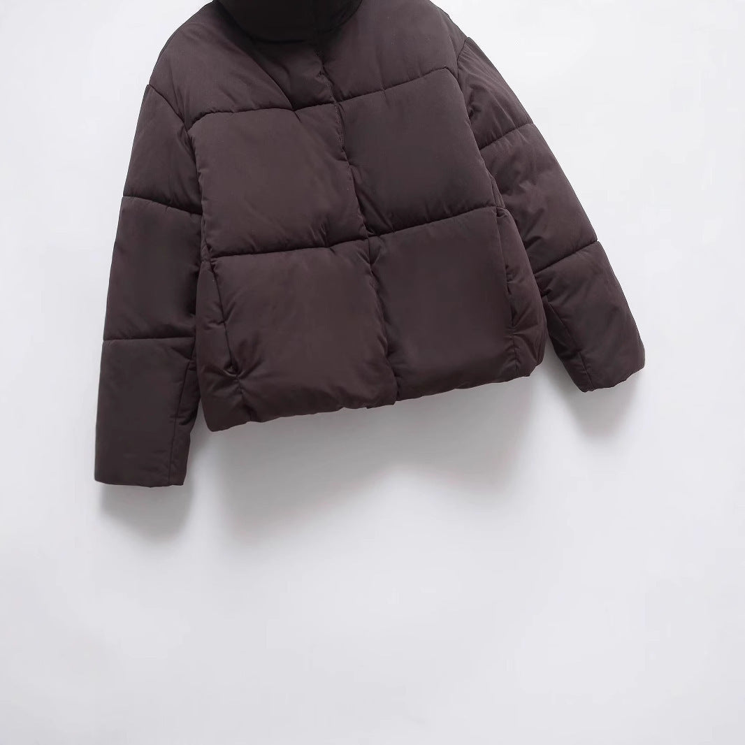 Damjacka Kort Stativkrage Bomull Polyester för Streetwear-5