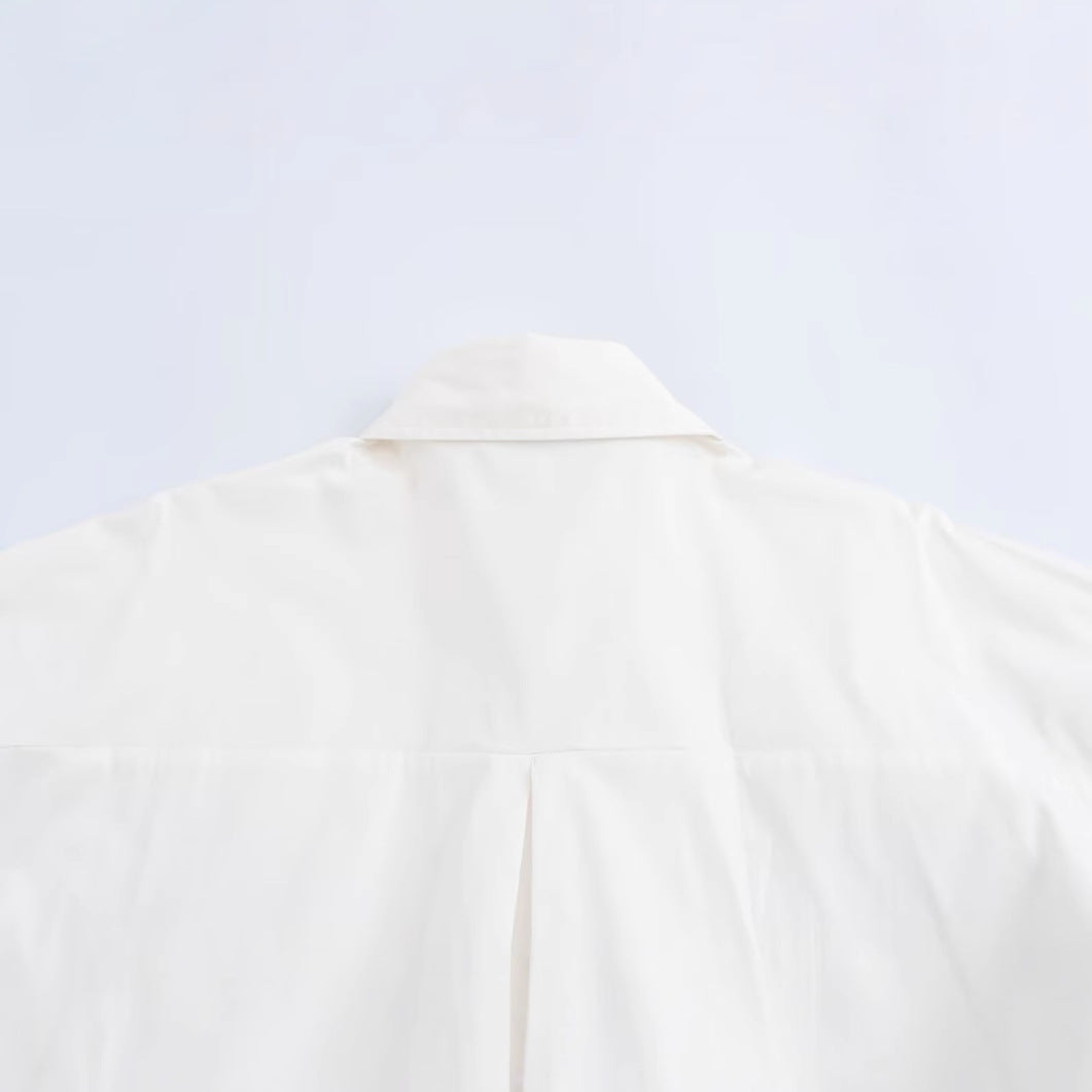 Herrskjorta Långärmad Monokrom Bomull med Borttagbar Krage-4