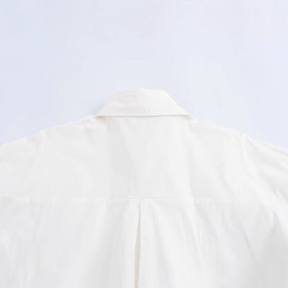 Herrskjorta Långärmad Monokrom Bomull med Borttagbar Krage-4