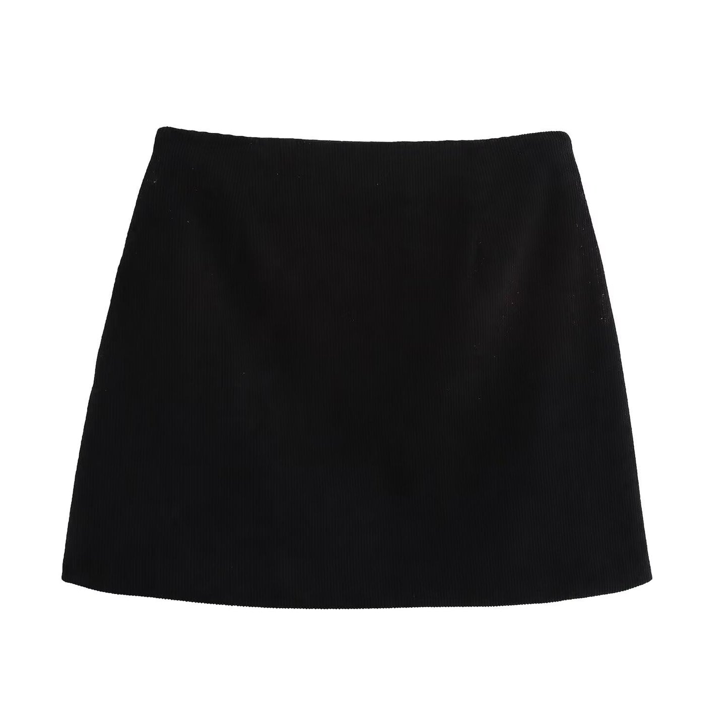 Kvinna Minikjol A-Linjeformad Corduroy Kort Kjol-5