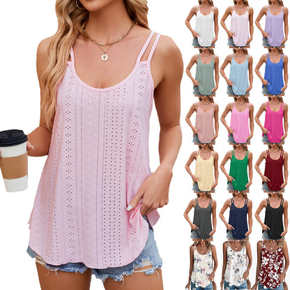 Dam Camisole Top Rundhalsad Lätt Bomull-2